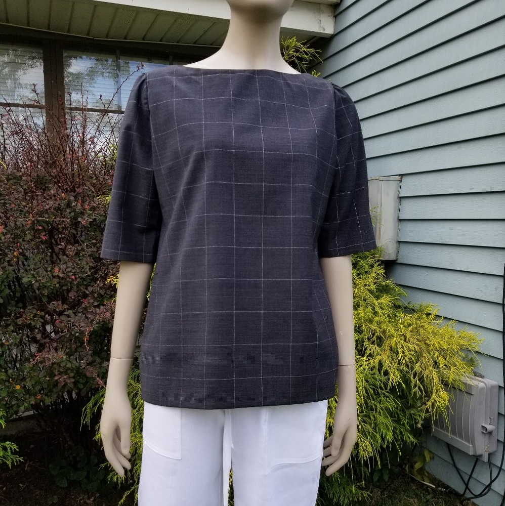 Boatneck Blouse in Charcoal